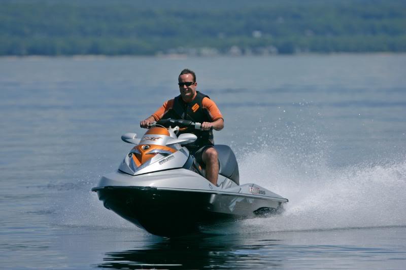 Jetskis being used. 